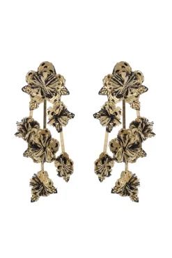 Natori Earrings-Plated Brass Floral Clip Earrings