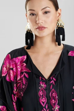 Natori Earrings-Plated Brass Geo Tassel Clip Earrings