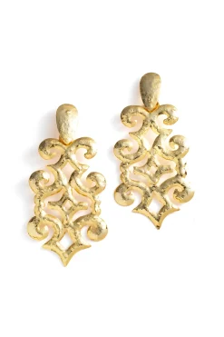 Natori Earrings-Plated Brass Teardrop Cut Out Earrings