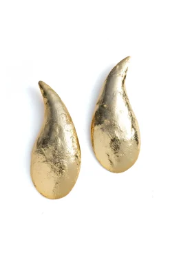 Natori Earrings-Plated Brass Teardrop Earrings