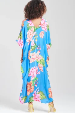 Natori Caftan Dresses-Hanabi Beaded Silk Caftan