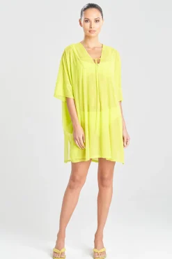 Natori Honeymoon|Beach Caftans-Heleneca Mesh Wedge Short Caftan