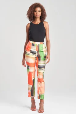 Natori Pants, Skirts & Shorts-Hikaru Cotton Silk Pull On Tapered Pants