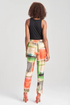 Natori Pants, Skirts & Shorts-Hikaru Cotton Silk Pull On Tapered Pants
