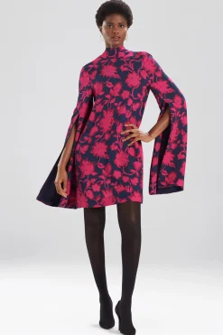 Natori Dresses-Ikebana Floral Cape Dress