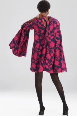 Natori Dresses-Ikebana Floral Cape Dress
