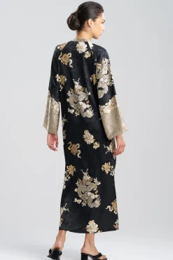 Natori Plus Sizes|Caftans-Imperial Dragon Jacquard Zip Caftan