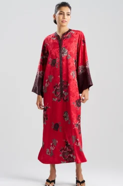 Natori Plus Sizes|Caftans-Imperial Dragon Jacquard Zip Caftan