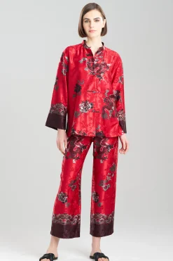 Natori Pajama Sets-Imperial Dragon Jacquard Mandarin PJ