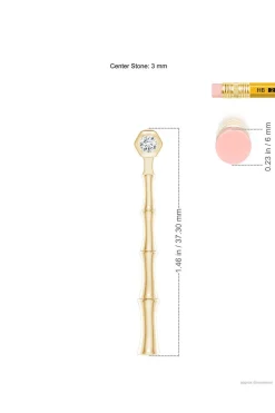 Natori Earrings|Indochine-Indochine Bamboo 14k Diamond Multi-Wear Linear Earrings
