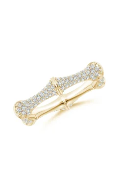 Natori Rings|Indochine-Indochine 14k Diamond Pave Bamboo Eternity Ring