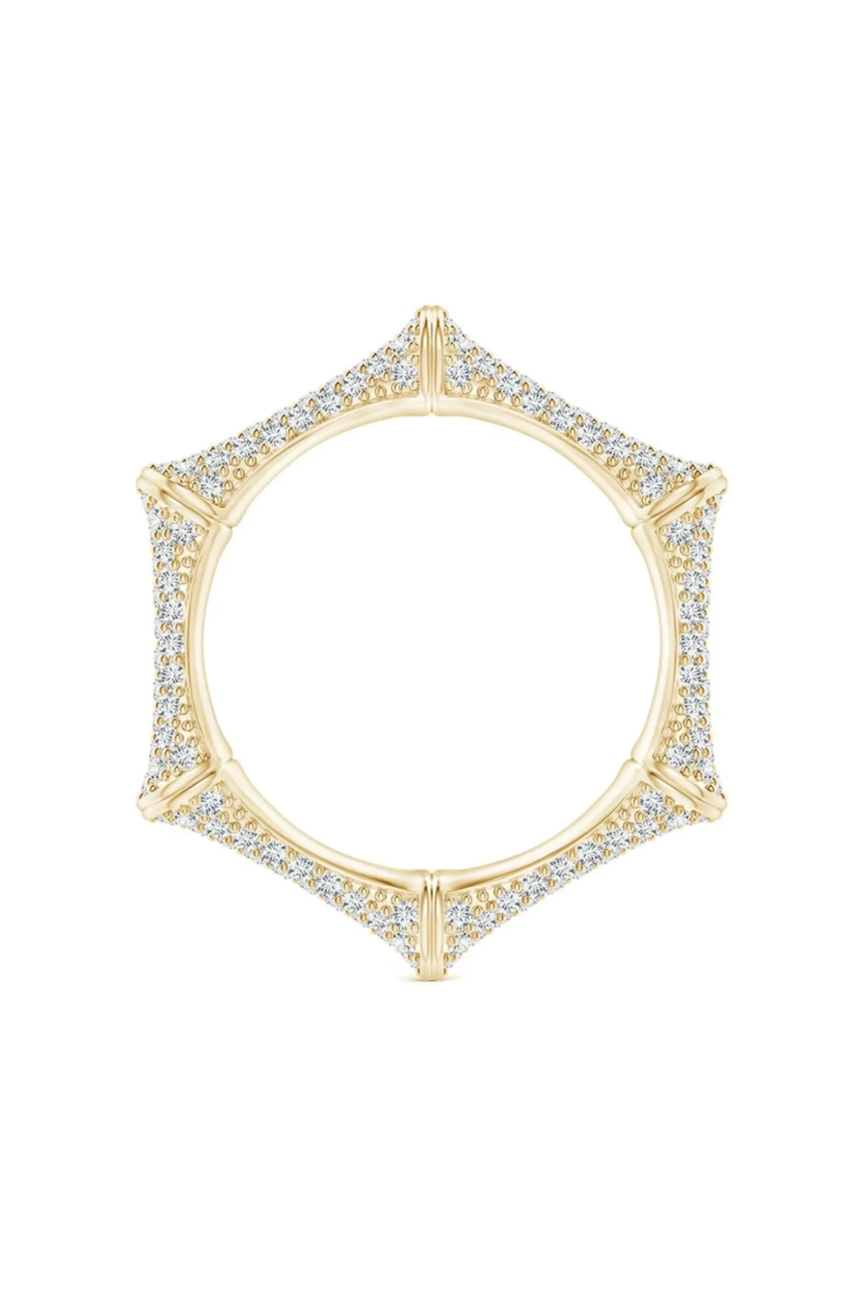 Natori Rings|Indochine-Indochine 14k Diamond Pave Bamboo Eternity Ring