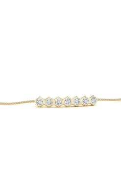 Natori Bracelets|Indochine-Indochine 14k 7-Hexagon Diamond Bar Bolo Bracelet