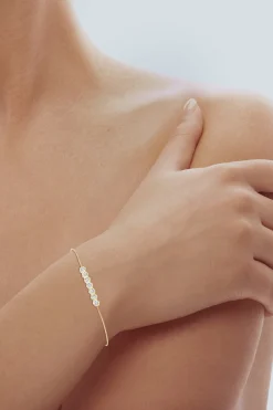 Natori Bracelets|Indochine-Indochine 14k 7-Hexagon Diamond Bar Bolo Bracelet