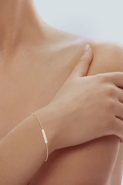 Natori Bracelets|Indochine-Indochine 14k 5-Hexagon Diamond Bar Bolo Bracelet