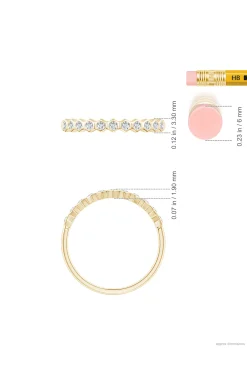 Natori Rings|Indochine-Indochine 14k Hexagon 11-Diamond Stacking Ring