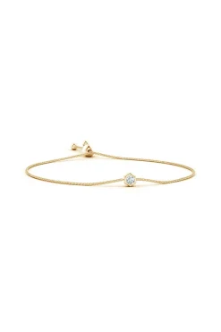 Natori Bracelets|Indochine-Indochine 14k Hexagon Frame Diamond Solitaire Bolo Bracelet