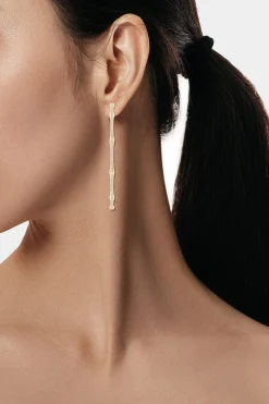 Natori Earrings|Indochine-Indochine 14k Pave Diamond 2.75 Inch Bamboo Hoops