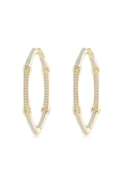 Natori Earrings|Indochine-Indochine 14k Small Pave Diamond Full Circle Hoops