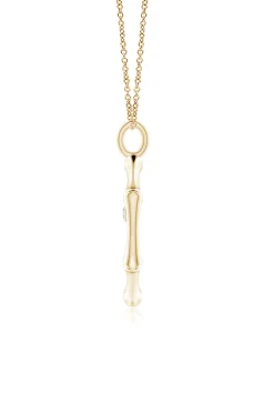 Natori Necklaces|Indochine-Indochine Spirit 14k Bamboo Frame Cross Diamond Pendant Necklace