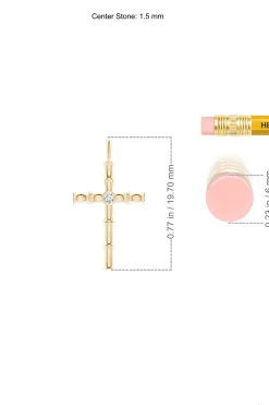Natori Necklaces|Indochine-Indochine Spirit 14k Bamboo Cross Diamond Pendant Necklace