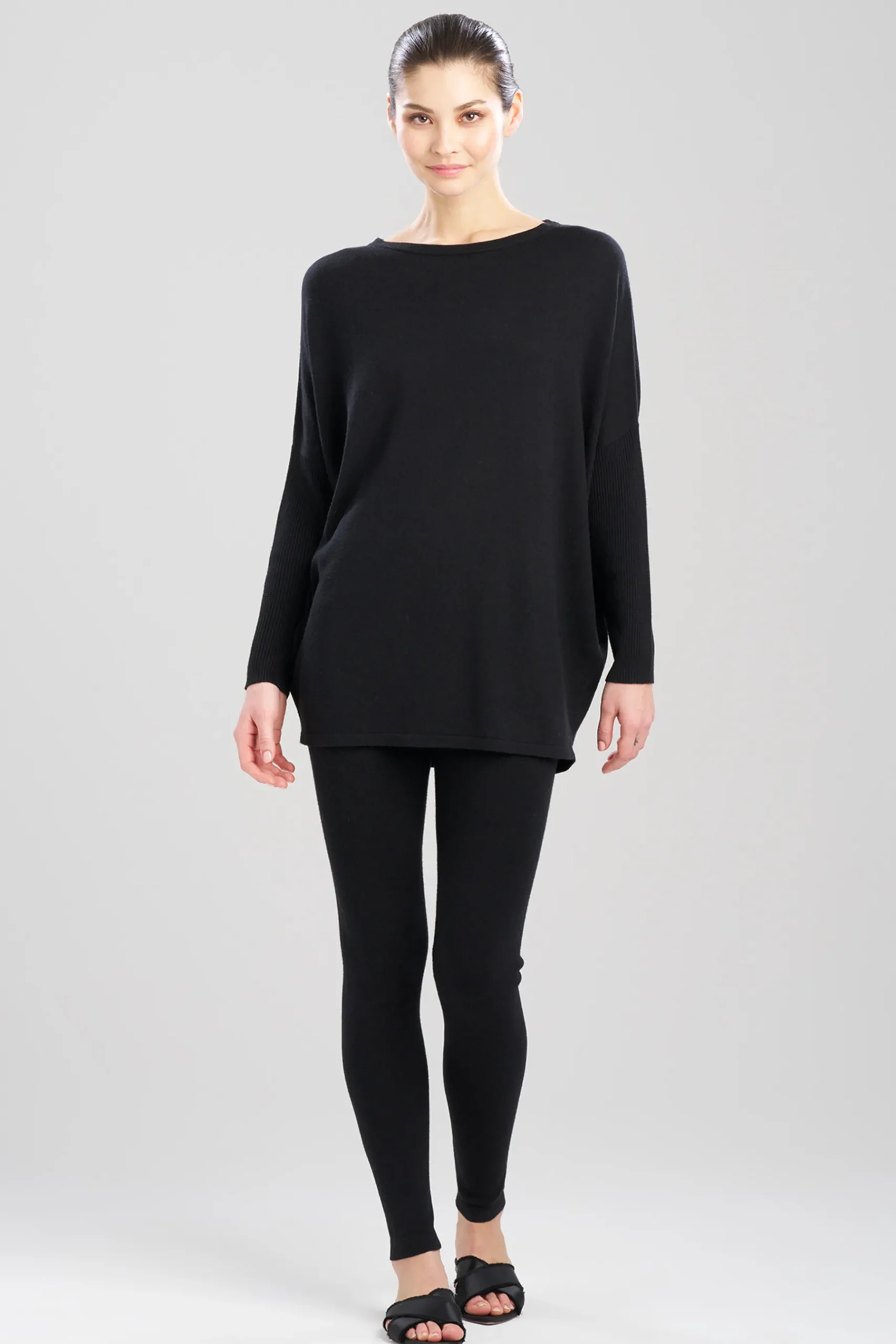 Natori Spa & Wellness|Lounge Tops-Indulge Boat Neck Long Sleeve Sweater