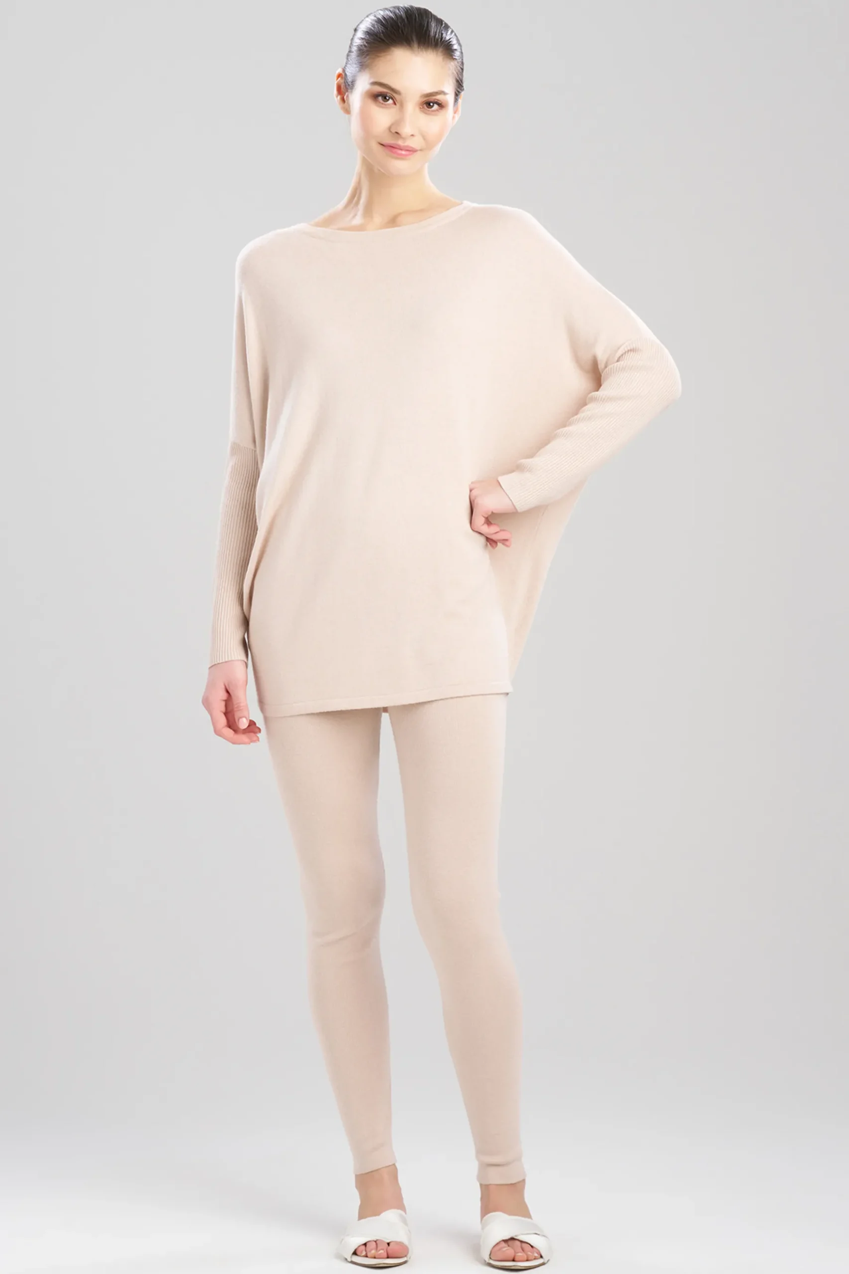 Natori Spa & Wellness|Lounge Tops-Indulge Boat Neck Long Sleeve Sweater