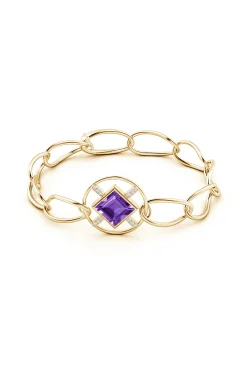 Natori Bracelets|Infinity-Infinity Concentric Circle 14K Gold And Amethyst Bracelet
