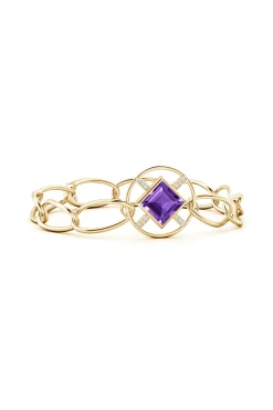 Natori Bracelets|Infinity-Infinity Concentric Circle 14K Gold And Amethyst Bracelet