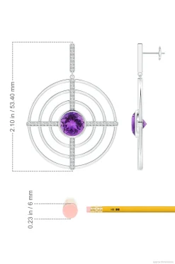 Natori Earrings|Infinity-Infinity Concentric Circle 14K Gold And Amethyst Earrings
