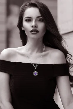 Natori Necklaces|Infinity-Infinity Concentric Circle 14K Gold And Amethyst Y Necklace