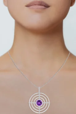 Natori Necklaces|Infinity-Infinity Concentric Circle 14K Gold And Amethyst Pendant Necklace