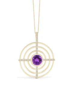 Natori Necklaces|Infinity-Infinity Concentric Circle 14K Gold And Amethyst Pendant Necklace