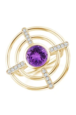 Natori Rings|Infinity-Infinity Concentric Circle 14K Gold And Amethyst Ring