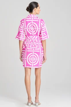 Natori Dresses-Infinity Cotton Poplin Belted Dress