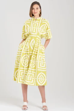 Natori Dresses|Wedding Guest Dresses-Infinity Cotton Poplin Mandarin Dress
