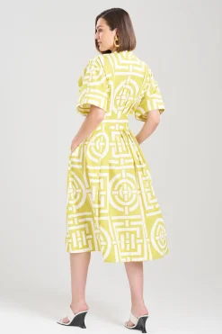 Natori Dresses|Wedding Guest Dresses-Infinity Cotton Poplin Mandarin Dress