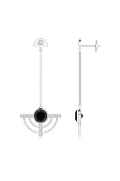 Natori Earrings|Infinity-Infinity Half Concentric 14K Gold And Black Onyx Dangle Earrings