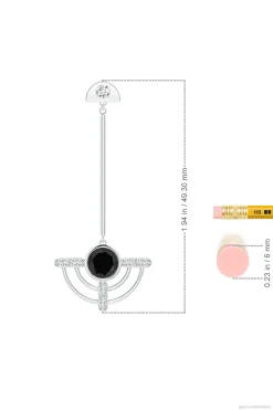 Natori Earrings|Infinity-Infinity Half Concentric 14K Gold And Black Onyx Dangle Earrings