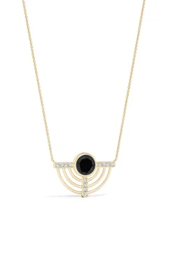 Natori Necklaces|Infinity-Infinity Half Concentric Circle 14K Gold And Black Onyx Pendant Necklace