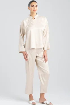 Natori Pajama Sets-Infinity Jacquard Mandarin Button PJ