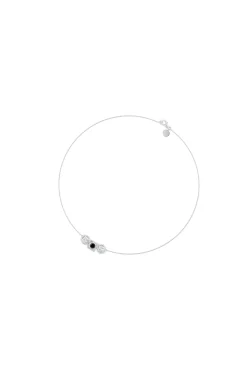 Natori Necklaces|Infinity-Infinity 14K Gold With Black & White Diamond Three Stone Necklace