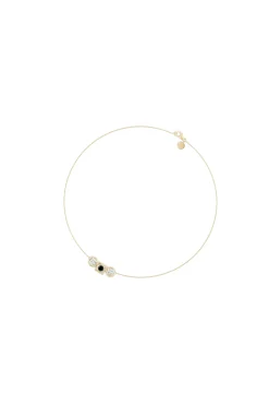 Natori Necklaces|Infinity-Infinity 14K Gold With Black & White Diamond Three Stone Necklace