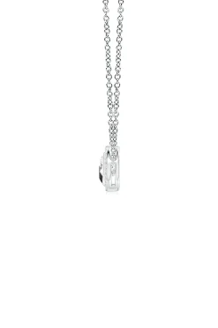 Natori Necklaces|Infinity-Infinity 14K Gold With Black & White Diamond Three Stone Halo Necklace