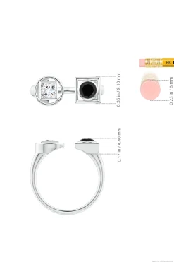 Natori Rings|Infinity-Infinity 14K Gold With Black & White Diamond Two Stone Open Ring