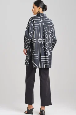 Natori Tops, Shirts & Tunics-Infinity Printed Cotton Poplin Oversized Shirt