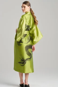 Natori Robes & Kimonos-Ink Dragon Silk Robe
