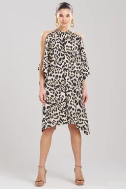 Natori Dresses-Jaguar Cotton Poplin Handkerchief Dress