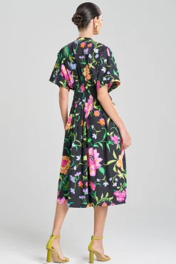 Natori Dresses|Wedding Guest Dresses-Junko Cotton Poplin Mandarin Dress