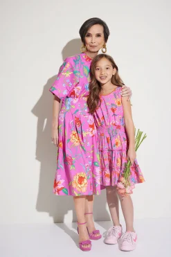 Natori Dresses|Wedding Guest Dresses-Junko Cotton Poplin Mandarin Dress